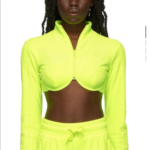 Jeremy Scott X Adidas Originals ‘DIP’ Collection Yellow Velour Track Suit Top - Picture 3 of 15